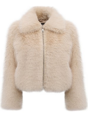 Derimod Dallas Kadın Bej Gömlek Yaka Teddy Mont 25WGD5620FF