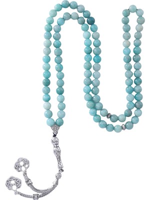 Bütüncül Şifa Amazonit Doğal Taş Tesbih 99'lu