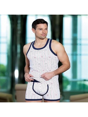 Çamaşır Kenti Berrak Erkek  Çapa ve Çizgi Baskı Rambo Atlet 1041