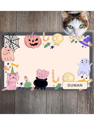 Monnhein Pet Mat – Kişiselleştirilebilir Kaymaz Mama Altlığı, 50X35 cm