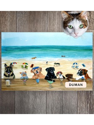 Monnhein Pet Mat – Kişiselleştirilebilir Kaymaz Mama Altlığı, 50X35 cm