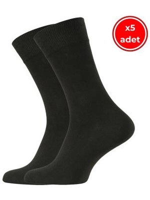 Meristanbul Business Çorap, 5 Adet, 43-46, Yumuşak, Pamuklu, Siyah