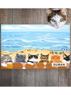 Monnhein Pet Mat – Kişiselleştirilebilir Kaymaz Mama Altlığı, 50X35 cm