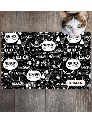 Monnhein Pet Mat – Kişiselleştirilebilir Kaymaz Mama Altlığı, 50X35 cm