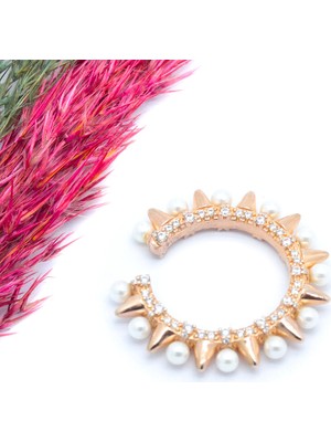 Canka İncili Kıkırdak Gümüş Küpe