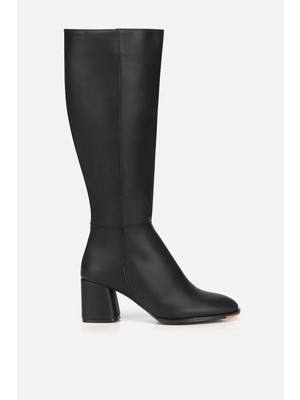 Yaya By Hotiç Kadın Siyah Dikiş Detaylı Topuklu Çizme