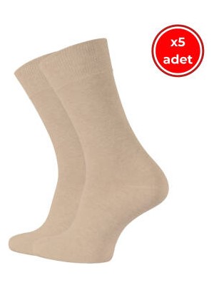 Meristanbul Business Çorap, 5 Adet, 39-42, Yumuşak, Pamuklu, Bej