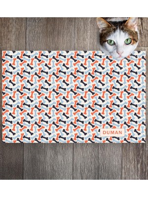 Monnhein Pet Mat – Kişiselleştirilebilir Kaymaz Mama Altlığı, 50X35 cm