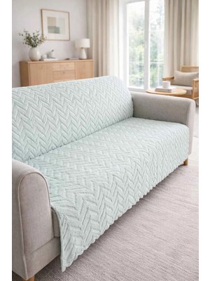 Decomia Home Terry Kabartmalı Yumuşak Tüylü Koltuk Örtüsü Çok Amaçlı Koltuk Şalı Kaymaz Süngerli (165X205 Cm)