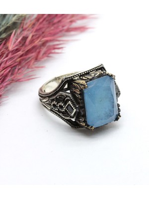 Canka Parahiba Turmalin Taşlı 925 Ayar Gümüş Erkek Yüzük