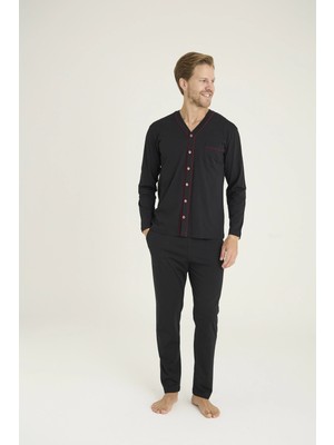 Kocabey  9267 Erkek V.yaka Boydan Düğmeli Pijama Takım