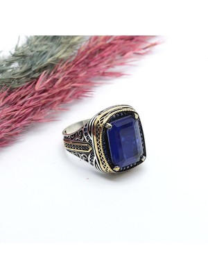 Canka Parahiba Turmalin Taşlı 925 Ayar Gümüş Erkek Yüzük