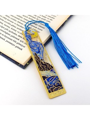 Solfera Vincent Van Gogh Yıldızlı Gece Starry Night Metal Ayraç Kitap Ayracı  AY076