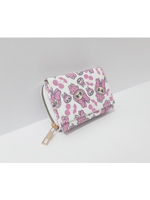 Renkli Çiçekler Çocuk Cüzdan 11X8X4 cm Desenli Çocuk Cüzdanı