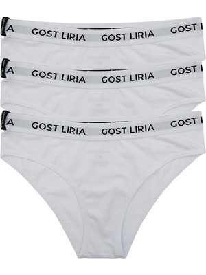 GOST LİRİA - Bare Kadın Slip  3 lü Paket Beyaz
