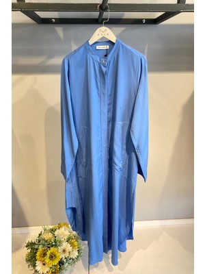 Beys Design 24SS74070 Beys Desıgn Keten Uzun Gömlek