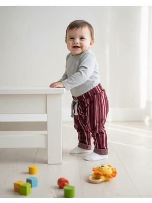 Meyica Premium Kalite Unisex Bebek Yumuşacık Kışlık Jakarlı Tek Alt Pantalon