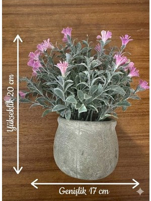 FB Cup Saksıda Dekoratif Pembe Bahar Çiçeği - 20 cm (Yapay Çiçek 3 Saksı )