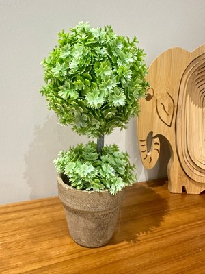 FB Cup 24 cm Yapay Çiçek - Hediyelik Saksılı Dekoratif Şimşir Topu