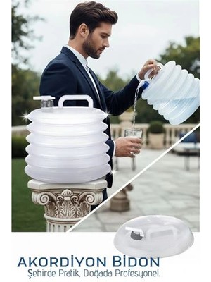 Brf Bfs Akordiyon Bidon - Katlanabilir Lüks Su Taşıma Ünitesi | 10L Şeffaf Tasarım