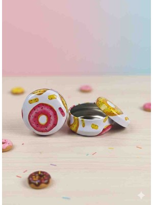 Donat Resimli Mini Teneke Kutu
