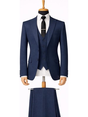 Classics Men Erkek Italyan Kesim Slim Fit Yelekli Takım Elbise - 7502