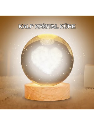 Zero Land Techmrt Kalpli LED Işıklı Cam Küre Büyük Boy Kristal Tasarım