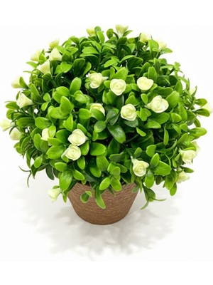 FB Cup Dekoratif Yapay Çiçek - Saksıda Sarı Çiçekli - Masa Üstü Ofis & Ev Dekoru (17X13 Cm)