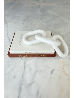 Serenity Haven Şık Ahşap Dekoratif Zincir, Beyaz Renk, Ev ve Hobi Dekoru Için