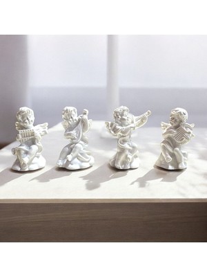 4 Adet Melek Biblo Dekoratif Süsler, Yılbaşı ve Noel Için Harika Seçenekler