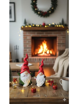 Sevimli Ikili Gnome Yılbaşı Süsleri, Şık ve Eğlenceli Dekorasyon