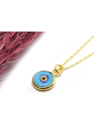 Canka Mini Sıvama Nazar Boncuğu Gümüş Kolye