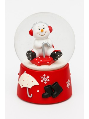 Parlak Kardan Adam Kar Küresi, Cam Dekor, Işıltılı Yılbaşı Süsü