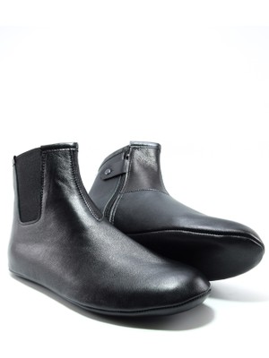 Endurstep Hakiki Deri Miflonlu Tek Lastikli Fermuarlı Çorap Mest