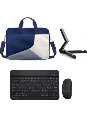 Microcase Samsung S10 Fe Tablet Için Tablet Çanta + Bluetooth Klavye + Mouse + Tablet Standı Siyah- AL4234