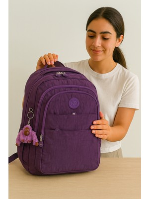 Unisex Krinkıl Kumaş Sırt Çantası Ortaokul Lise  Çantası  Seyahat Çantası Su Geçirmez Spor Çantası