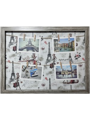 Atatuğ Hediyelik Kişiye Özel 4 Fotoğraflı Ipli ve Mandallı Dekoratif Ahşap Çerçeve (37X47 Cm) - Yüksek Kalite Baskı Hediyelik
