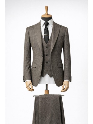 Classics Men Erkek Italyan Kesim Slim Fit Yelekli Takım Elbise