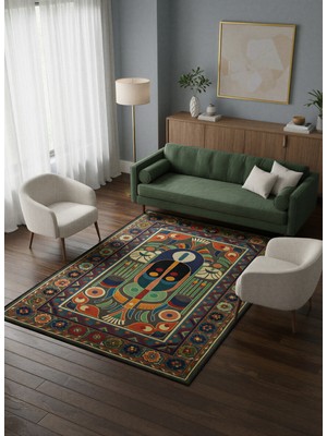 Rose'n Home Arte HD034 Soyut ve Klasik Desenli Dekoratif Şönil Salon Oturma Odası Mutfak Halısı