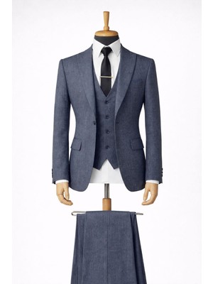 Classics Men Erkek Italyan Kesim Slim Fit Yelekli Takım Elbise