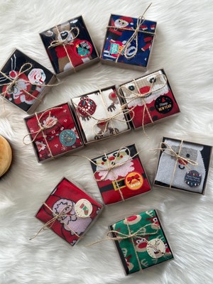 Feyza Design 10'lu Yılbaşı Noel Çorap Seti, Renkli ve Şık Hediye Koleksiyonu