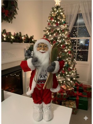 Yılbaşı Süsü Noel Baba Biblo 45 Cm, Ev ve Dekorasyon Için Şık Tasarım
