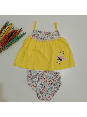 Murat Baby Kuş  Figürlü Sarı Bebek Takım 9 Ay