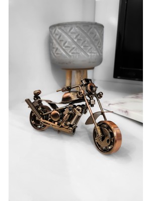 Metal Eskitme Motosiklet Biblo, Dekoratif Rulmanlı Küçük Boy
