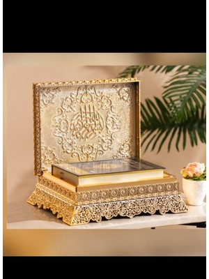 Altın Renk Sandık Kuran Kabı, 29X9 Cm, Hediye Seçenekleriyle Şık ve Kullanışlı