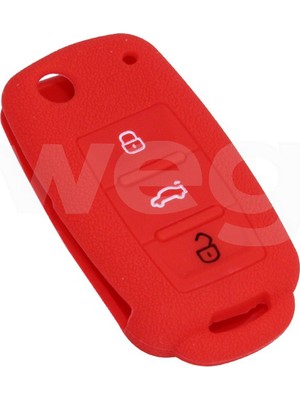 Wegna Mtxdpn Kontak Anahtar Kumanda Koruyucu Kilif Silikon Kirmizi Vw Caddy-Jetta-Polo-Golf 6-Seat Leon