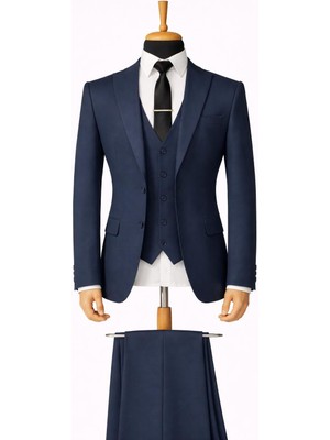 Classics Men Erkek Italyan Kesim Slim Fit Yelekli Takım Elbise - 7503