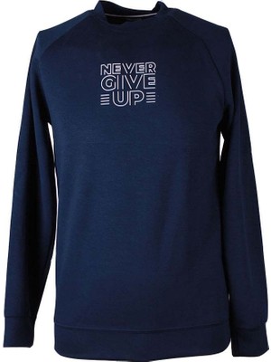 Trender Never O Yaka Lacivert Erkek Sweatshirt 223