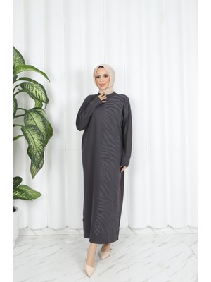 Nisum Moda Zebra Desenli Merserize Elbise
