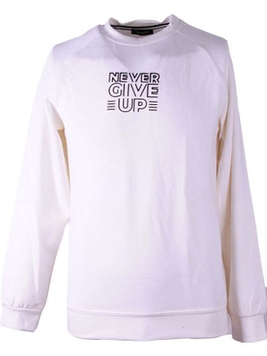 Trender Never O Yaka Beyaz Erkek Sweatshirt 223